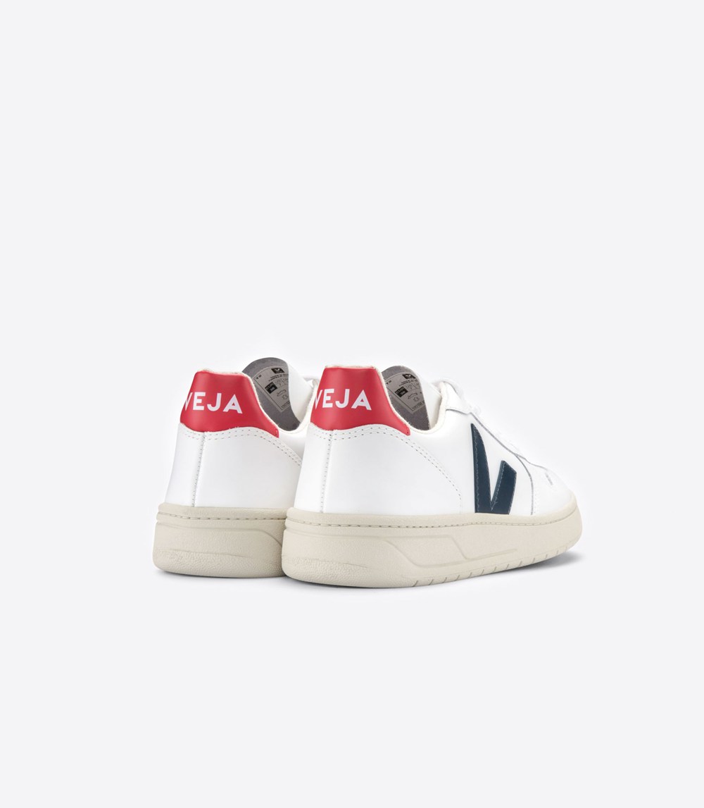 Veja Sneakers Mens - V-10 Leather - White - 6187OIJTB